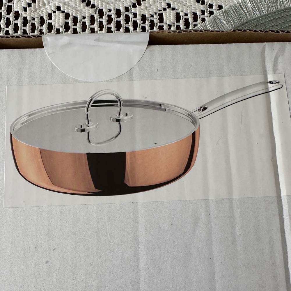 IKEA FINMAT 10in Sauté Pan W/ Lid Copper n Stainless Steel 25cm 605.175.71